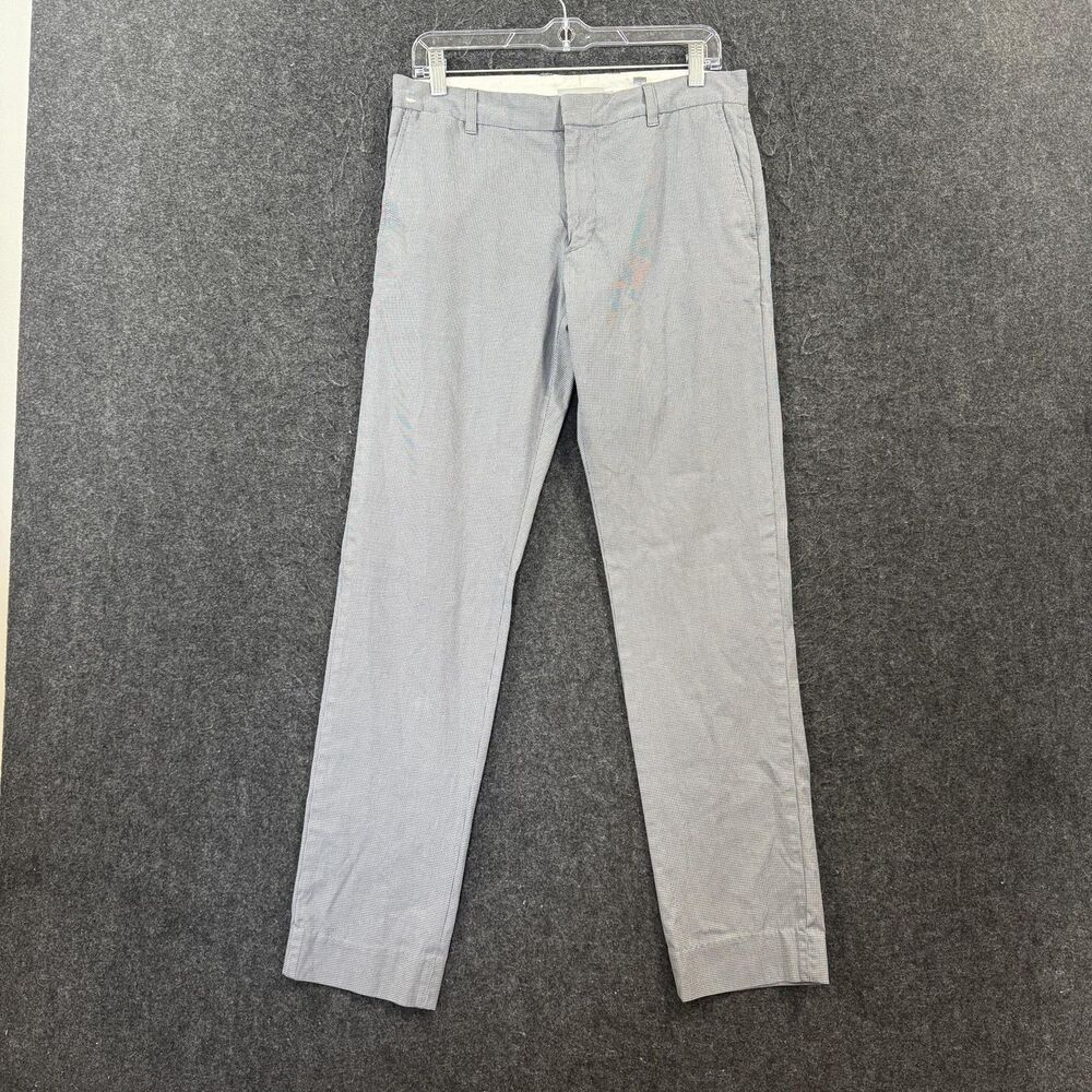 Vince Pants Women's 31 Gray Check Stretch Chino Slim Fit Casual Work Office